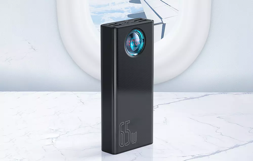 Powerbank Baseus Amblight 30000mAh 4xUSB USB-C 65W bialy